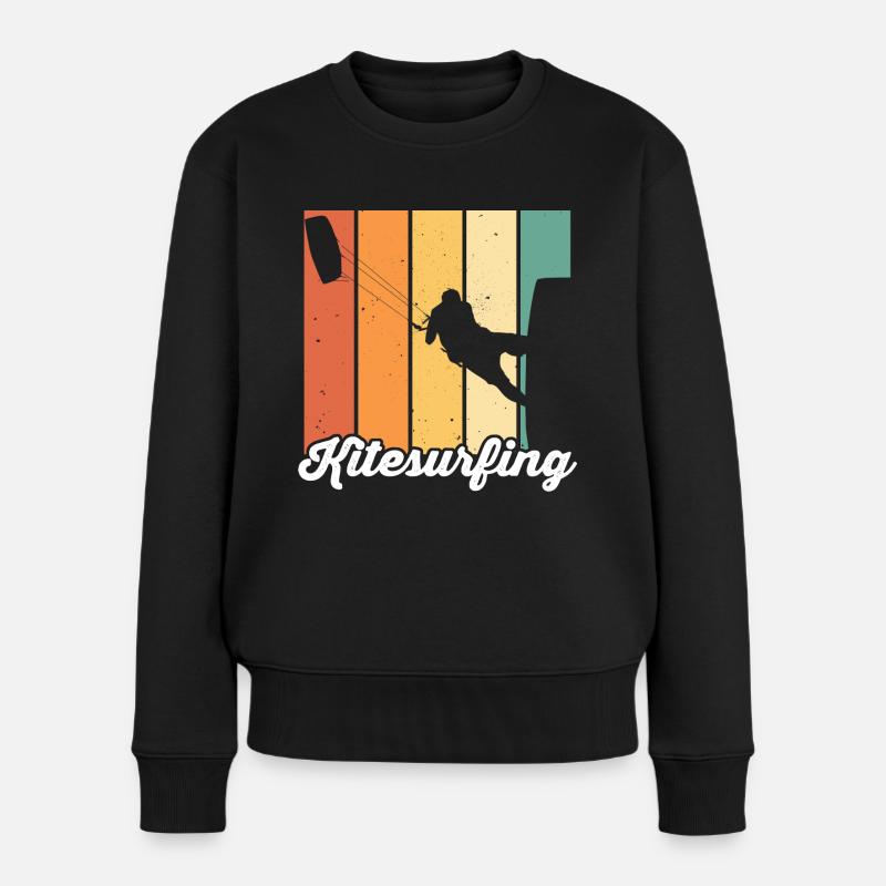 Kitesurfen Kiteboarding Kite Kiten - Frauen Premium Bio Pullover - Schwarz
