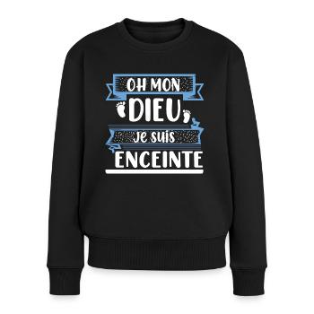 Oh mon dieu je suis enceinte t-shirt femme - Pull Premium bio Femme - noir - Devant - Julia (174cm)