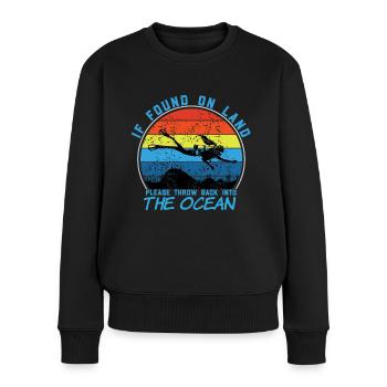 Taucher Tauchen Design Schnorcheln - Frauen Premium Bio Pullover - Schwarz - Vorne - Julia (174cm)