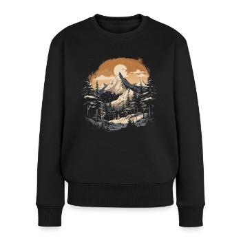 Wald Natur Landschaft Hüte - Frauen Premium Bio Pullover - Schwarz - Vorne - Julia (174cm)