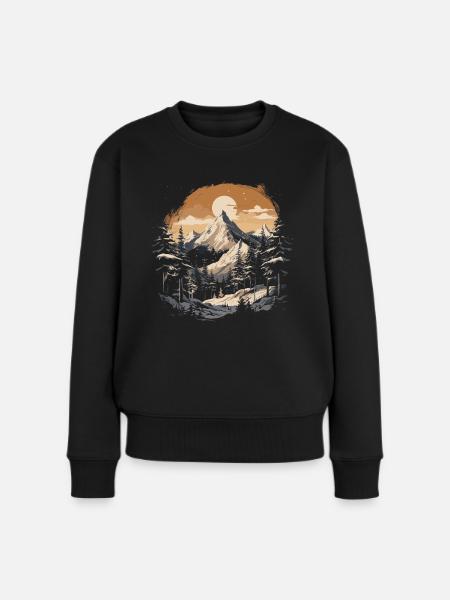 Wald Natur Landschaft Hüte - Frauen Premium Bio Pullover - Schwarz