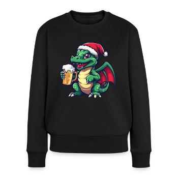 Bière de Noël Dragon - Pull Premium bio Femme - noir - Devant - Julia (174cm)