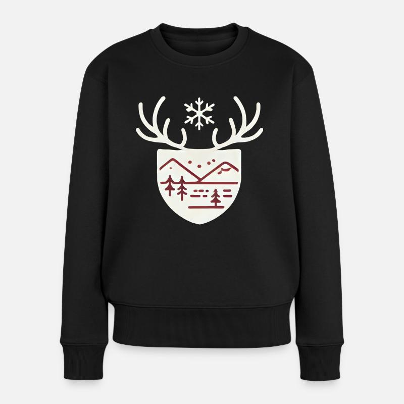 Schneeflocke - Frauen Premium Bio Pullover - Schwarz