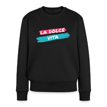 LA DOLCE VITA - Pull Premium bio Femme - noir - Devant - Julia (174cm)