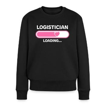 Logistikerin Loading Ladebalken - Frauen Premium Bio Pullover - Schwarz - Vorne - Julia (174cm)