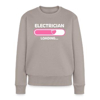 Elektrikerin Loading Ladebalken - Frauen Premium Bio Pullover - Taupe - Vorne - Julia (174cm)