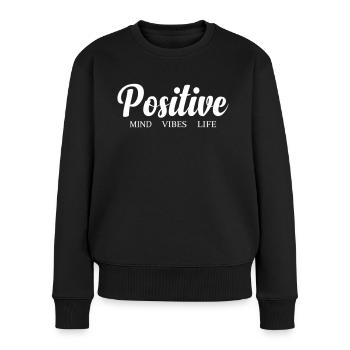 Living Positive Vibrations - Women's Premium Organic Jumper - black - Front - Julia (174cm)