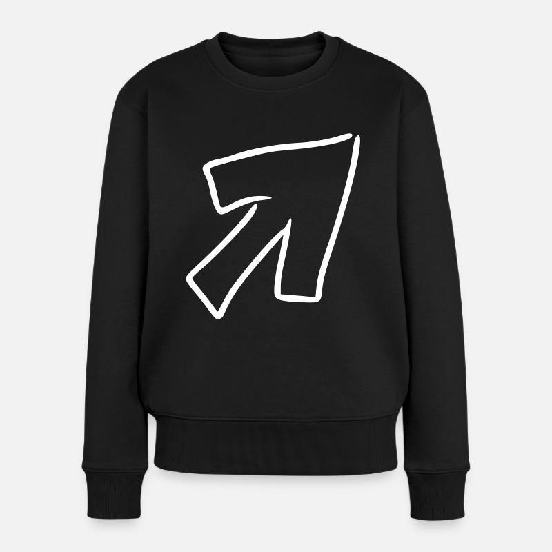 Flèche dessin esquisse blanc - Pull Premium bio Femme - noir