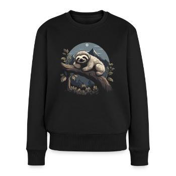 Paresseux Animal Paresseux Bébé - Pull Premium bio Femme - noir - Devant - Julia (174cm)