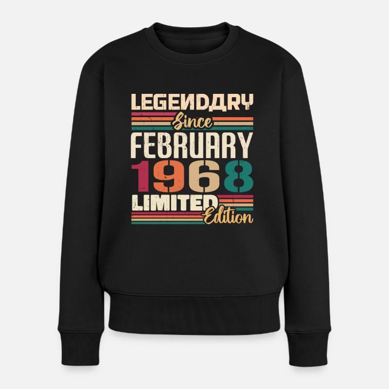 Februar 1968 Geburtstagsgeschenk Februar 1968 - Frauen Premium Bio Pullover - Schwarz