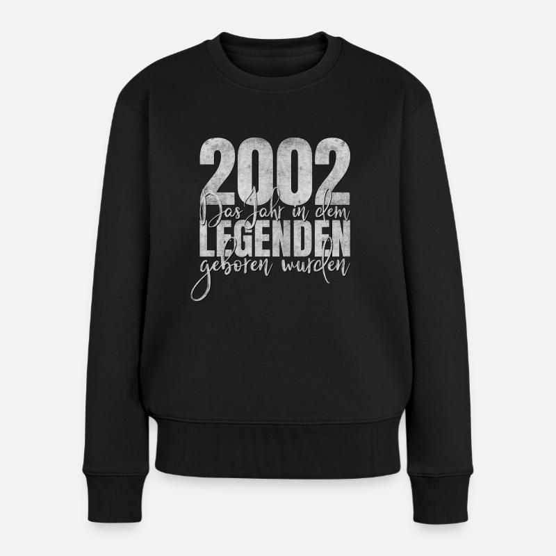 2002 Das Jahr in dem Legenden geboren wurden - Frauen Premium Bio Pullover - Schwarz
