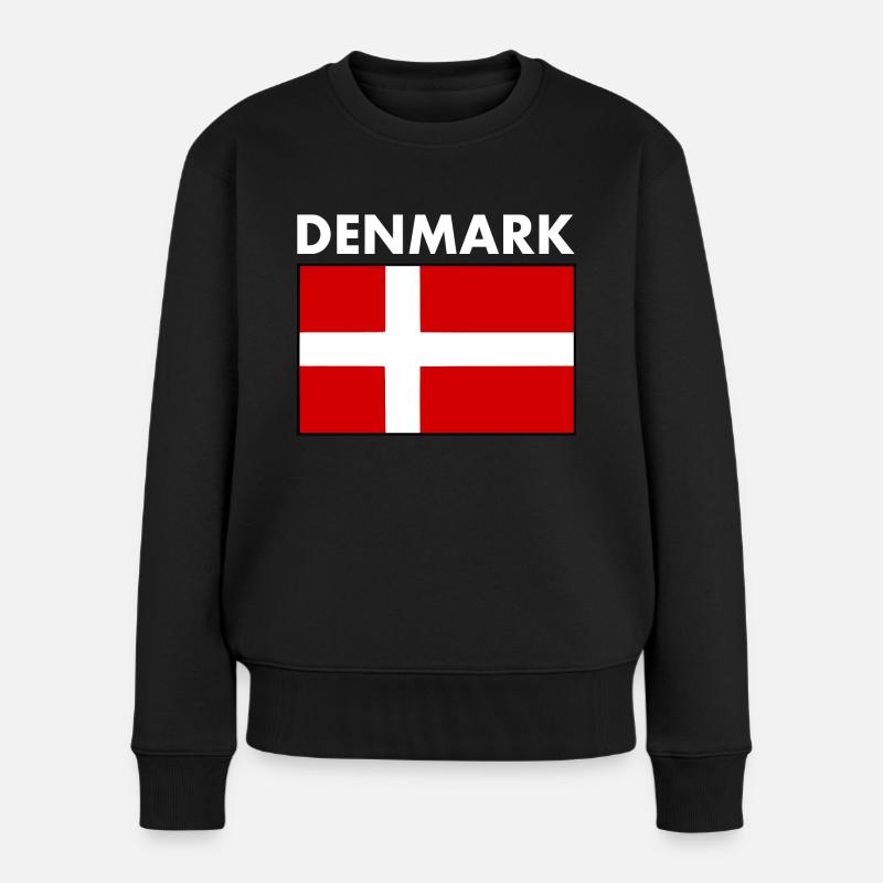 Dänemark - Frauen Premium Bio Pullover - Schwarz