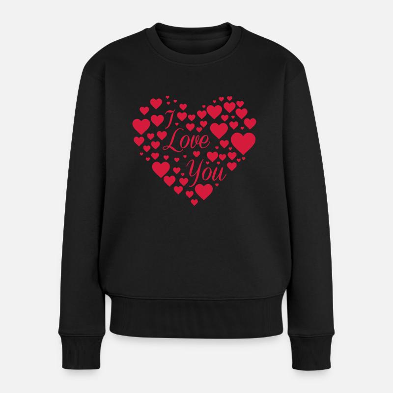 Je t'aime - Pull Premium bio Femme - noir