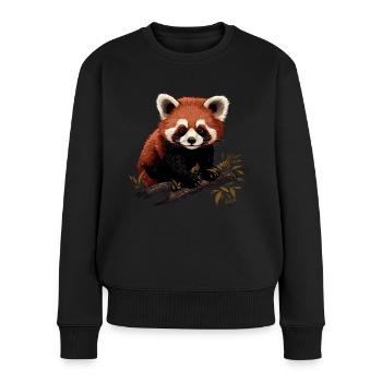 Red Panda Cat Bear Red Panda Baby - Women's Premium Organic Jumper - black - Front - Julia (174cm)
