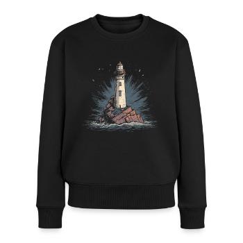Phare Côte Mer Mer Océan Mer Baltique Mer du Nord - Pull Premium bio Femme - noir - Devant - Julia (174cm)