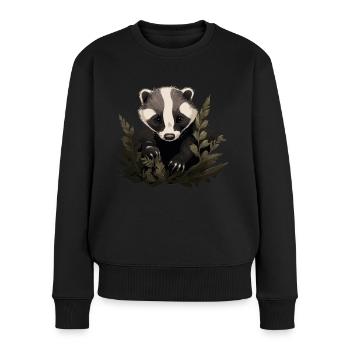 Baby Stinktier Skunk - Frauen Premium Bio Pullover - Schwarz - Vorne - Julia (174cm)