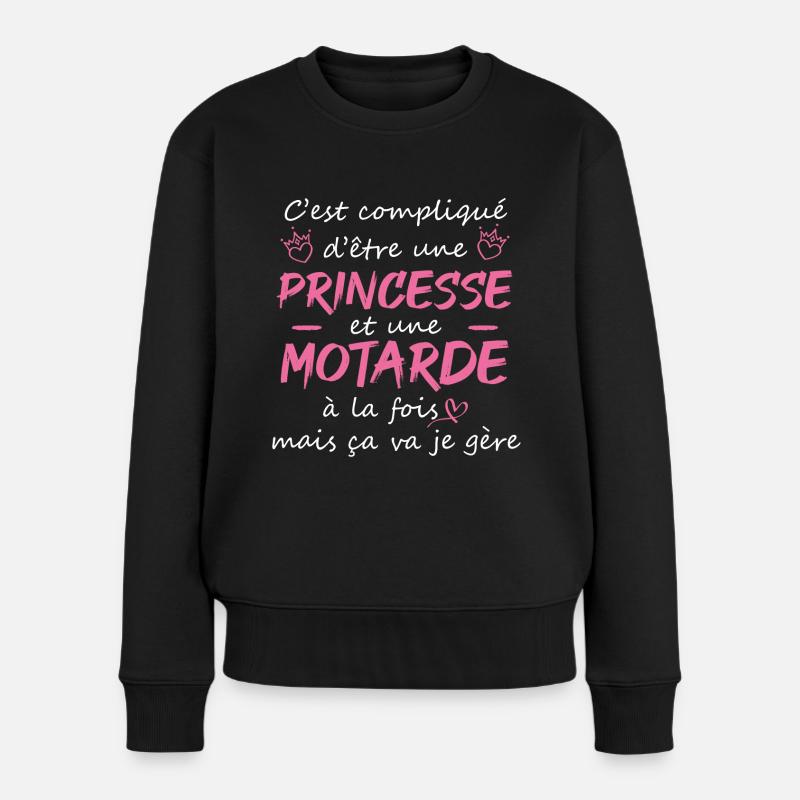 C'est compliqué d'être une princesse Motarde - Pull Premium bio Femme - noir