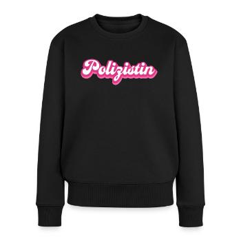 Polizistin Polizei Beruf Geschenkidee - Frauen Premium Bio Pullover - Schwarz - Vorne - Julia (174cm)