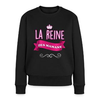 La Reine Des Mamans C'est Forcément Ma Maman - Pull Premium bio Femme - noir - Devant - Julia (174cm)