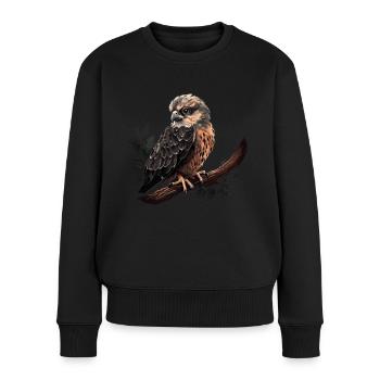 Oiseau faucon Oiseau de proie - Pull Premium bio Femme - noir - Devant - Julia (174cm)