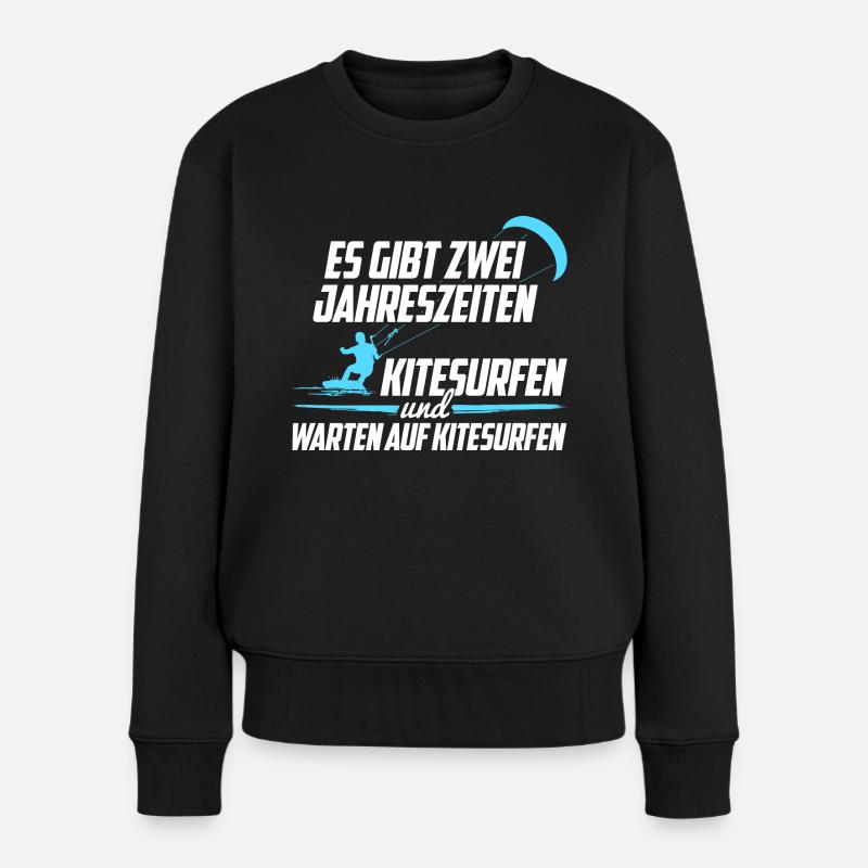 Kitesurfen Jahreszeiten - Frauen Premium Bio Pullover - Schwarz