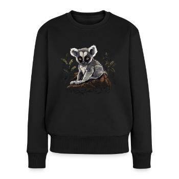 Lémurien à queue annelée Madagascar lémuriens animal - Pull Premium bio Femme - noir - Devant - Julia (174cm)