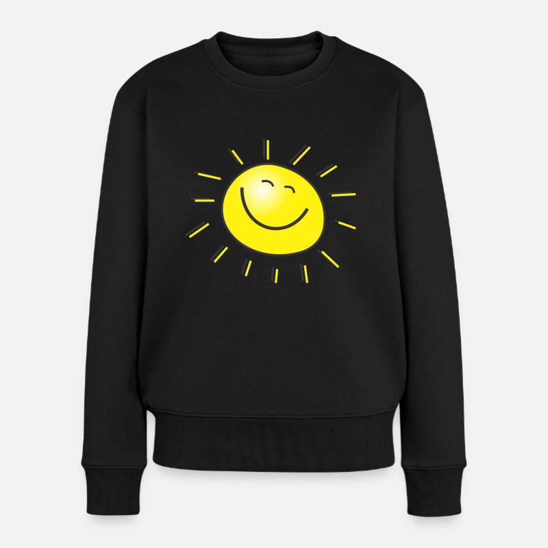 regenbogen sonne wolken wetter rainbow sun cloud50 - Frauen Premium Bio Pullover - Schwarz