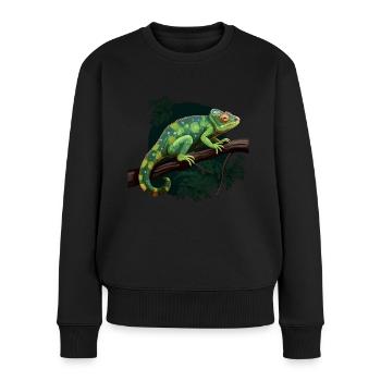Reptiles de la branche caméléon - Pull Premium bio Femme - noir - Devant - Julia (174cm)