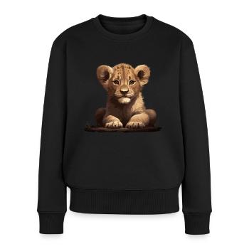 Bébé Lion Wildcat - Pull Premium bio Femme - noir - Devant - Julia (174cm)