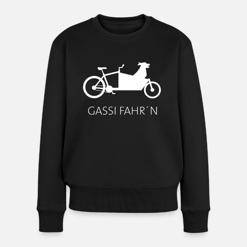 Lastenfahrrad Gassi Hund - Frauen Premium Bio Pullover - Schwarz