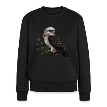 Oiseau faucon Oiseau de proie - Pull Premium bio Femme - noir - Devant - Julia (174cm)