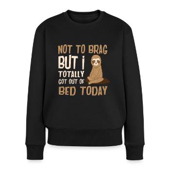 énonciations drôles paresseux animaux images la paresse - Pull Premium bio Femme - noir - Devant - Julia (174cm)