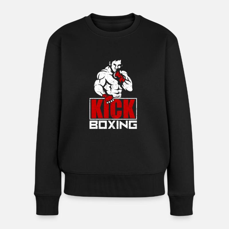 Kickboxer Kickboxen - Frauen Premium Bio Pullover - Schwarz