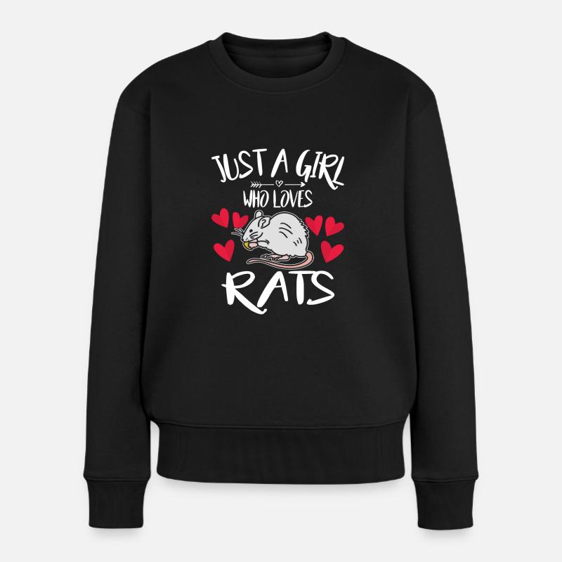 Ratte - Frauen Premium Bio Pullover - Schwarz