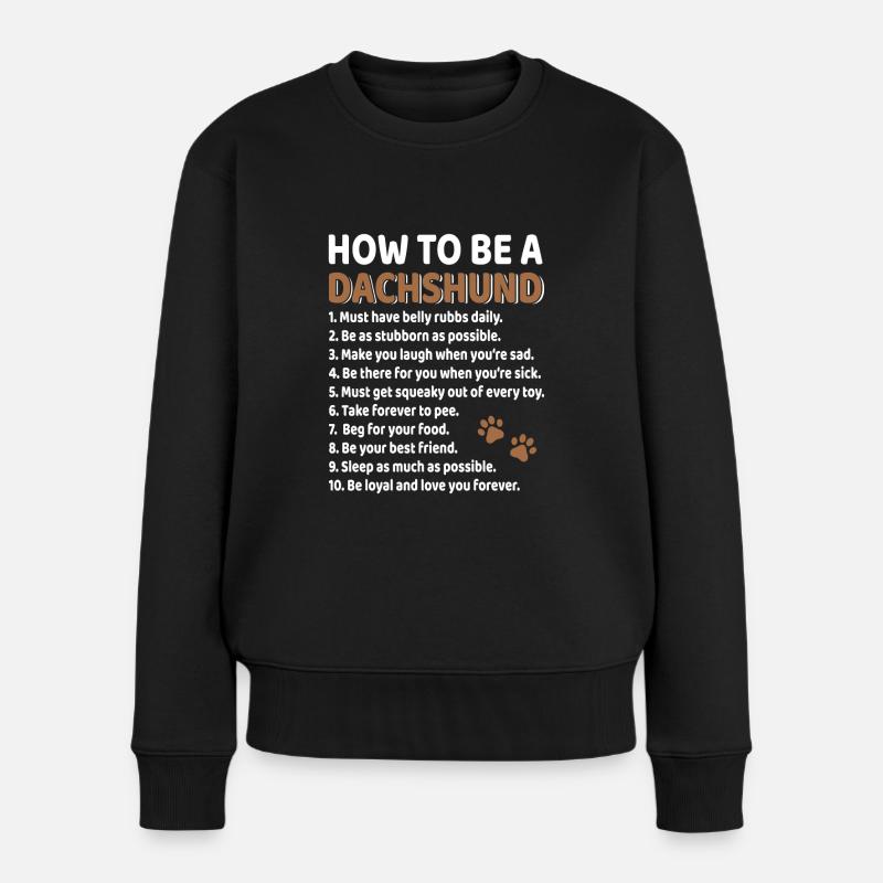 Dachshund - Women's Premium Organic Jumper - black