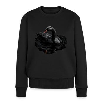 Oiseau cygne noir - Pull Premium bio Femme - noir - Devant - Julia (174cm)