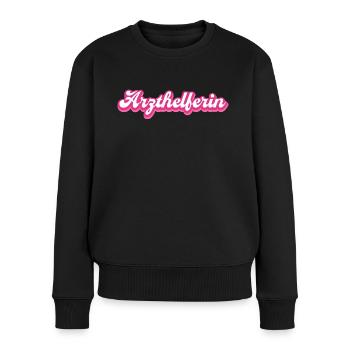 Arzthelferin Krankenschwester Pflege Geschenkidee - Frauen Premium Bio Pullover - Schwarz - Vorne - Julia (174cm)