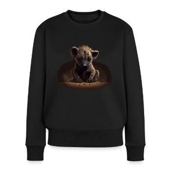 Baby Hyäne Wild Afrika Wildnis - Frauen Premium Bio Pullover - Schwarz - Vorne - Julia (174cm)