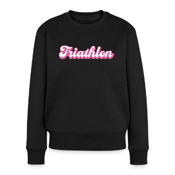 Triathlet Triathlon Sportler Geschenkidee - Frauen Premium Bio Pullover - Schwarz - Vorne - Julia (174cm)