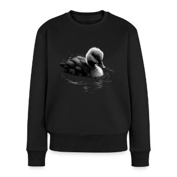 Bébé cygne Oiseau Poussin - Pull Premium bio Femme - noir - Devant - Julia (174cm)