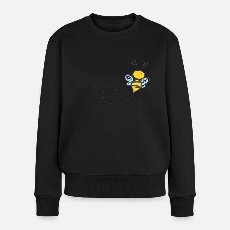 Biene,wilde Biene,Comic - Frauen Premium Bio Pullover - Schwarz
