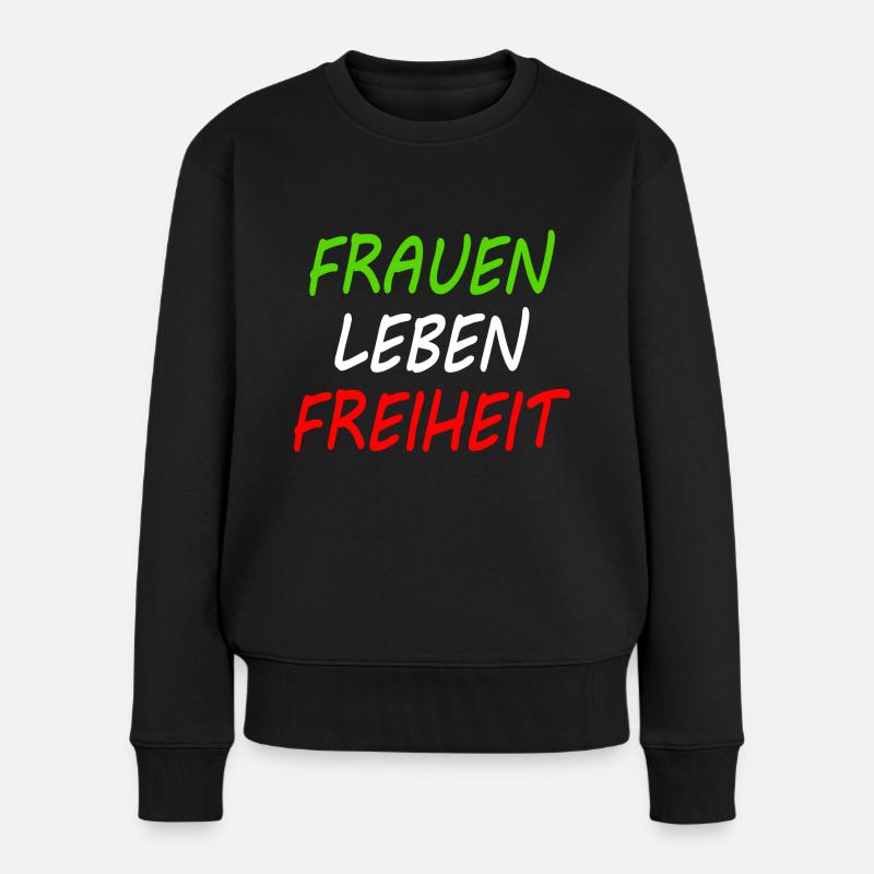 Frauen leben freiheit - Frauen Premium Bio Pullover - Schwarz