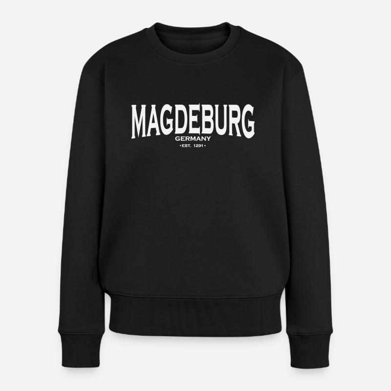 Magdeburg - Frauen Premium Bio Pullover - Schwarz