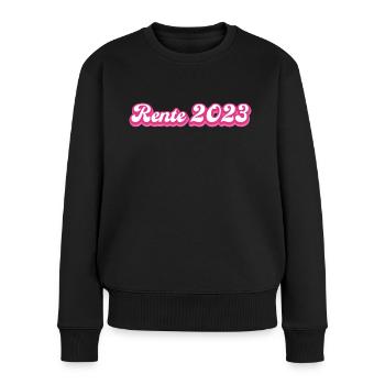 Rente 2023 Rentnerin Ruhestand Geschenkidee - Frauen Premium Bio Pullover - Schwarz - Vorne - Julia (174cm)