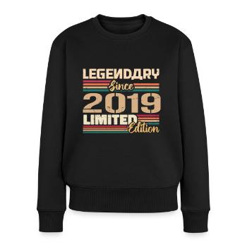 Millésime 2019 Anniversaire 2019 Né en 2019 - Pull Premium bio Femme - noir - Devant - Julia (174cm)
