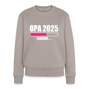 Opa 2025 - Frauen Premium Bio Pullover - Taupe - Vorne - Julia (174cm)