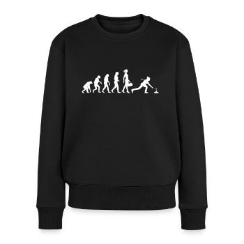 Evolution Ladies Eisstockschießen - Frauen Premium Bio Pullover - Schwarz - Vorne - Julia (174cm)