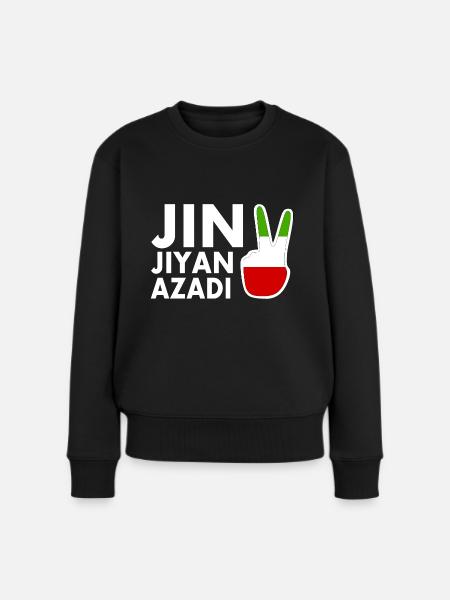 jin jiyan azadi - Frauen Premium Bio Pullover - Schwarz