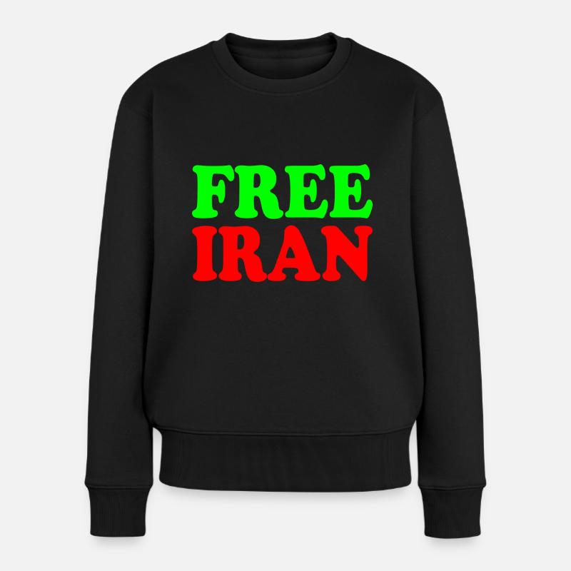 Free iran - Frauen Premium Bio Pullover - Schwarz