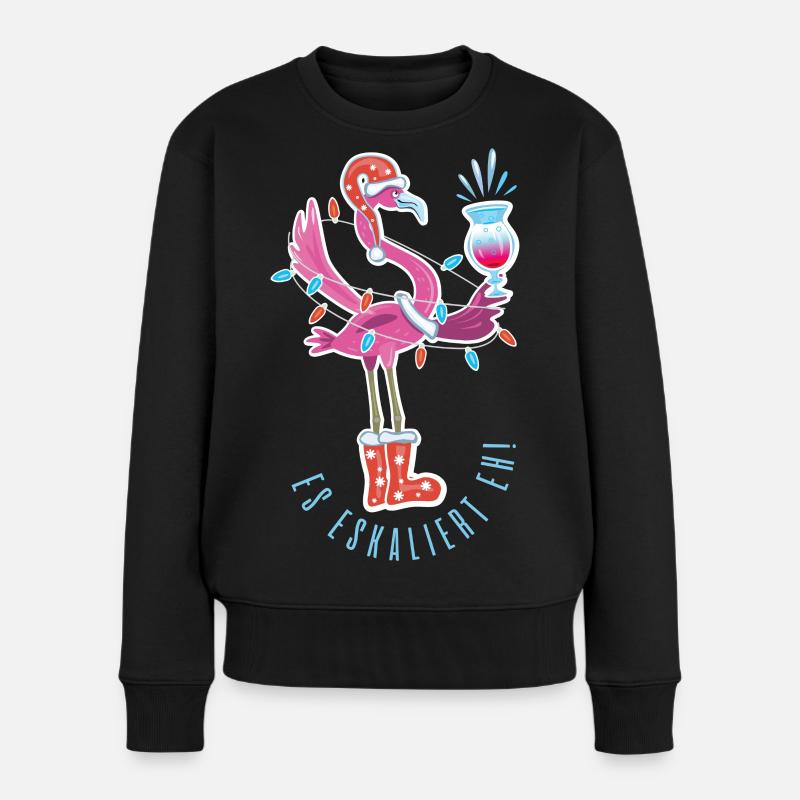 Es eskaliert eh – Weihnachtsfeier Edition 🎄🎉 - Frauen Premium Bio Pullover - Schwarz